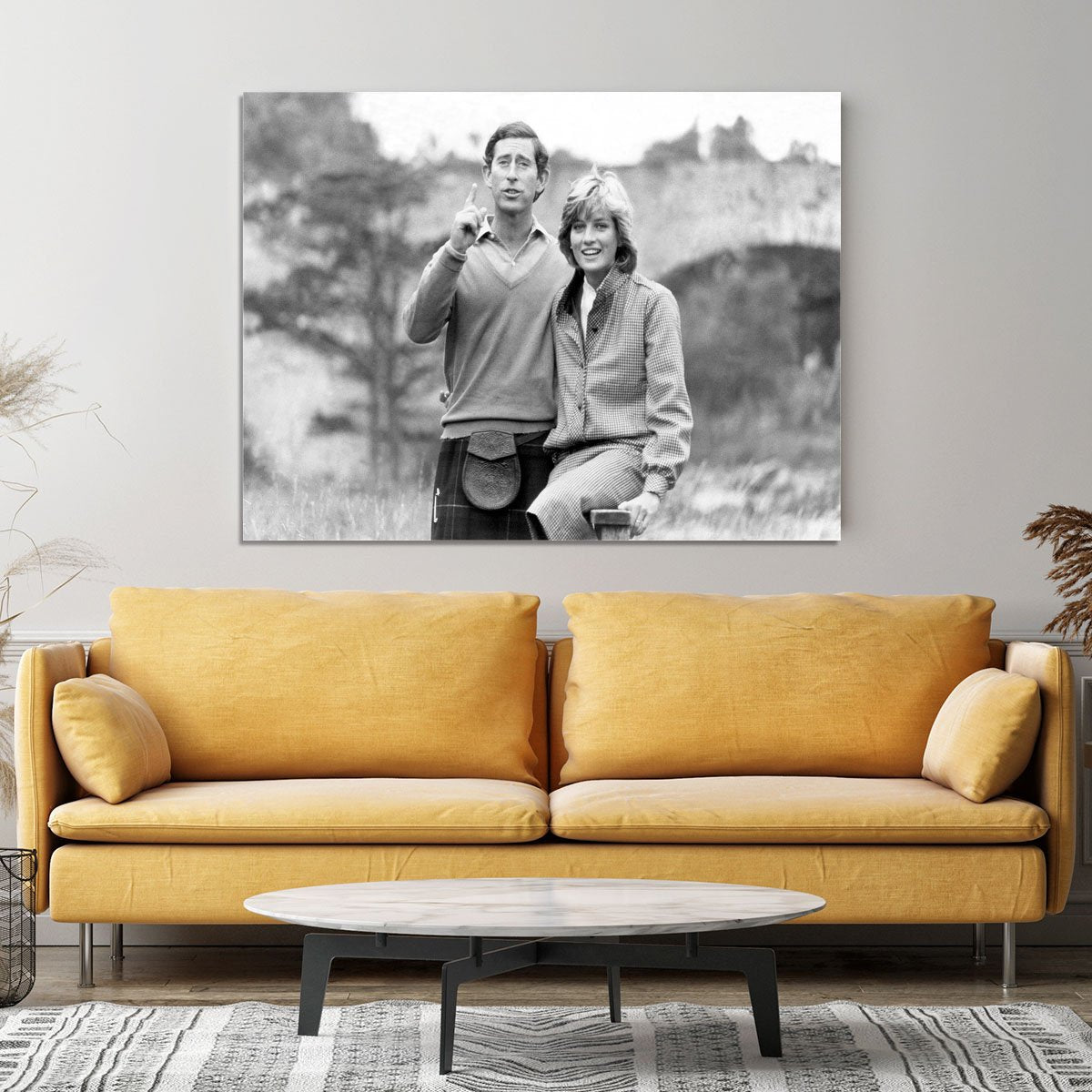 Prince Charles and Princess Diana at Balmoral Canvas Print or Poster