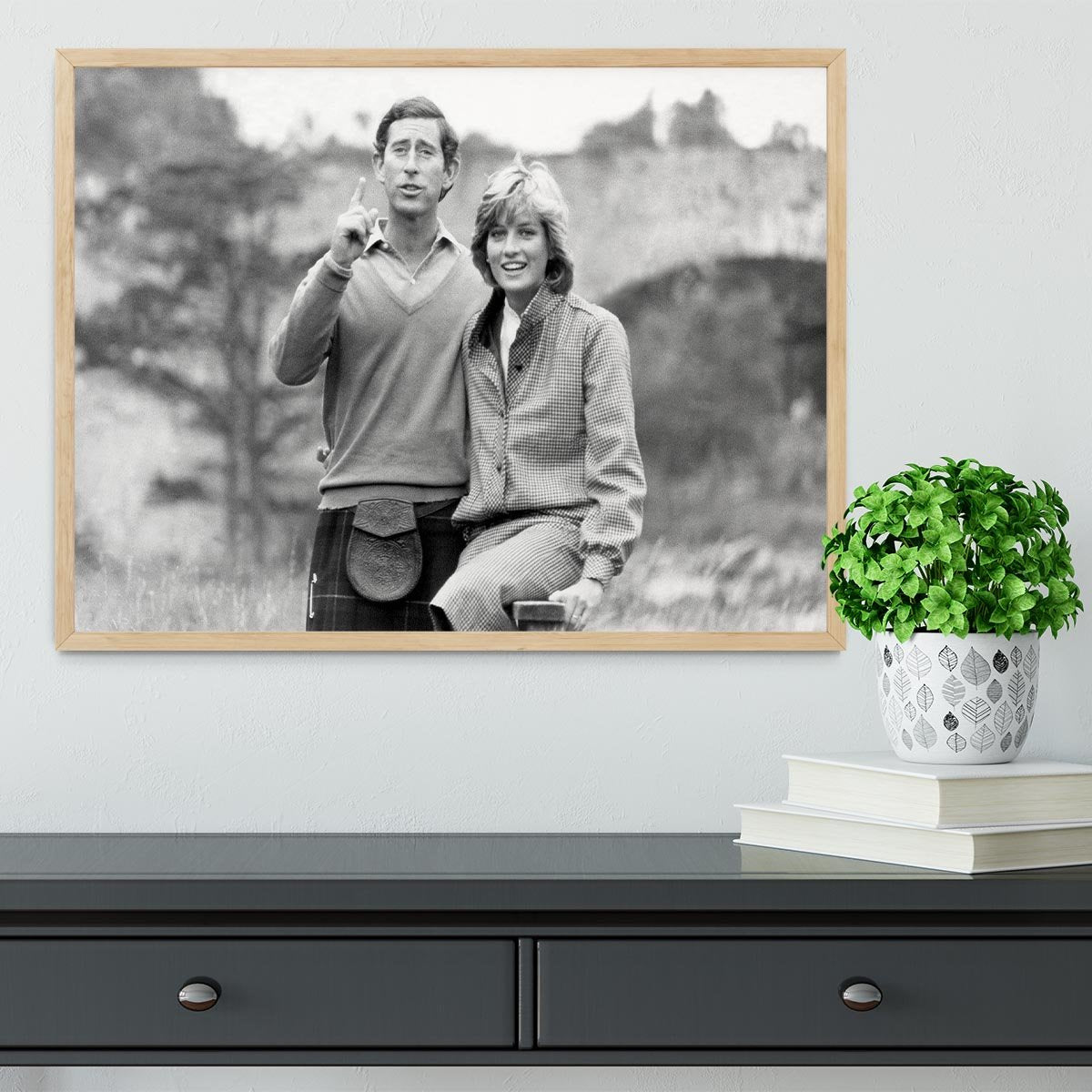 Prince Charles and Princess Diana at Balmoral Framed Print - Canvas Art Rocks - 4