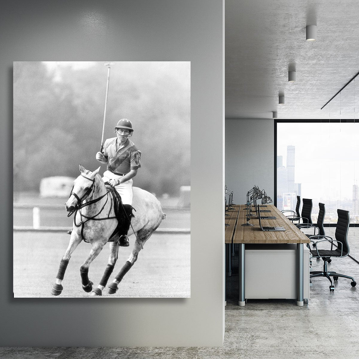 Prince Charles in action on the polo field Canvas Print or Poster