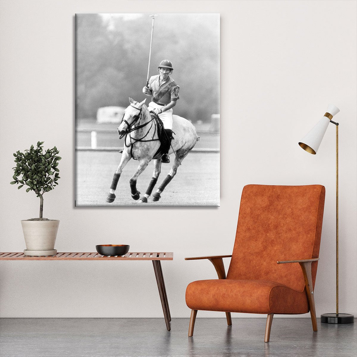 Prince Charles in action on the polo field Canvas Print or Poster