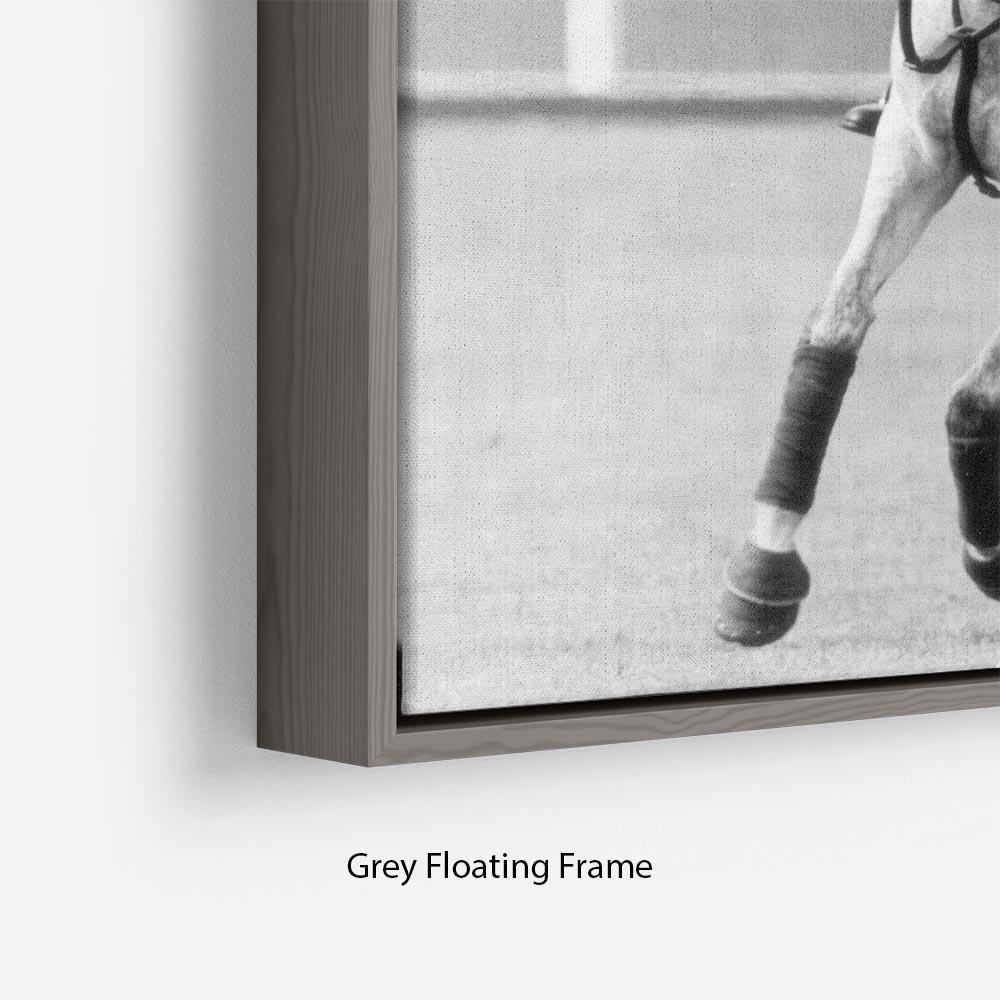 Prince Charles in action on the polo field Floating Frame Canvas