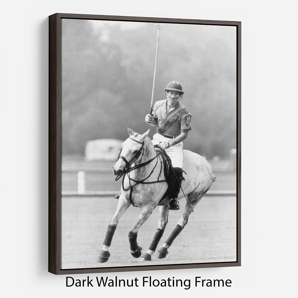 Prince Charles in action on the polo field Floating Frame Canvas