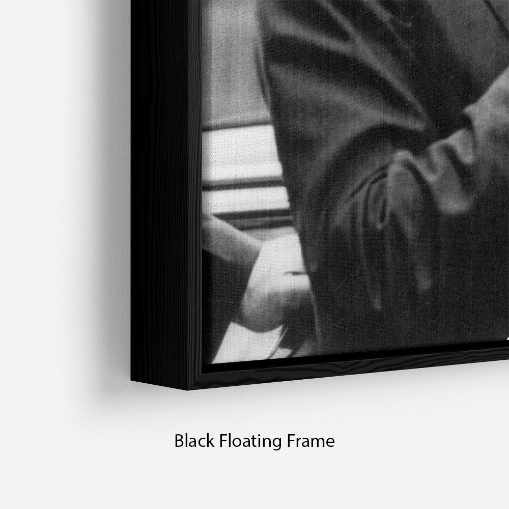 Prince Charles touring Handsworth outside Birmingham Floating Frame Canvas