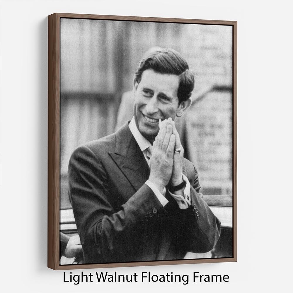Prince Charles touring Handsworth outside Birmingham Floating Frame Canvas