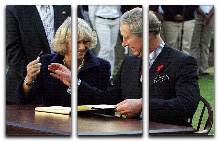 Prince Charles with Camilla in Washington DC 3 Split Panel Canvas Print - Canvas Art Rocks - 1