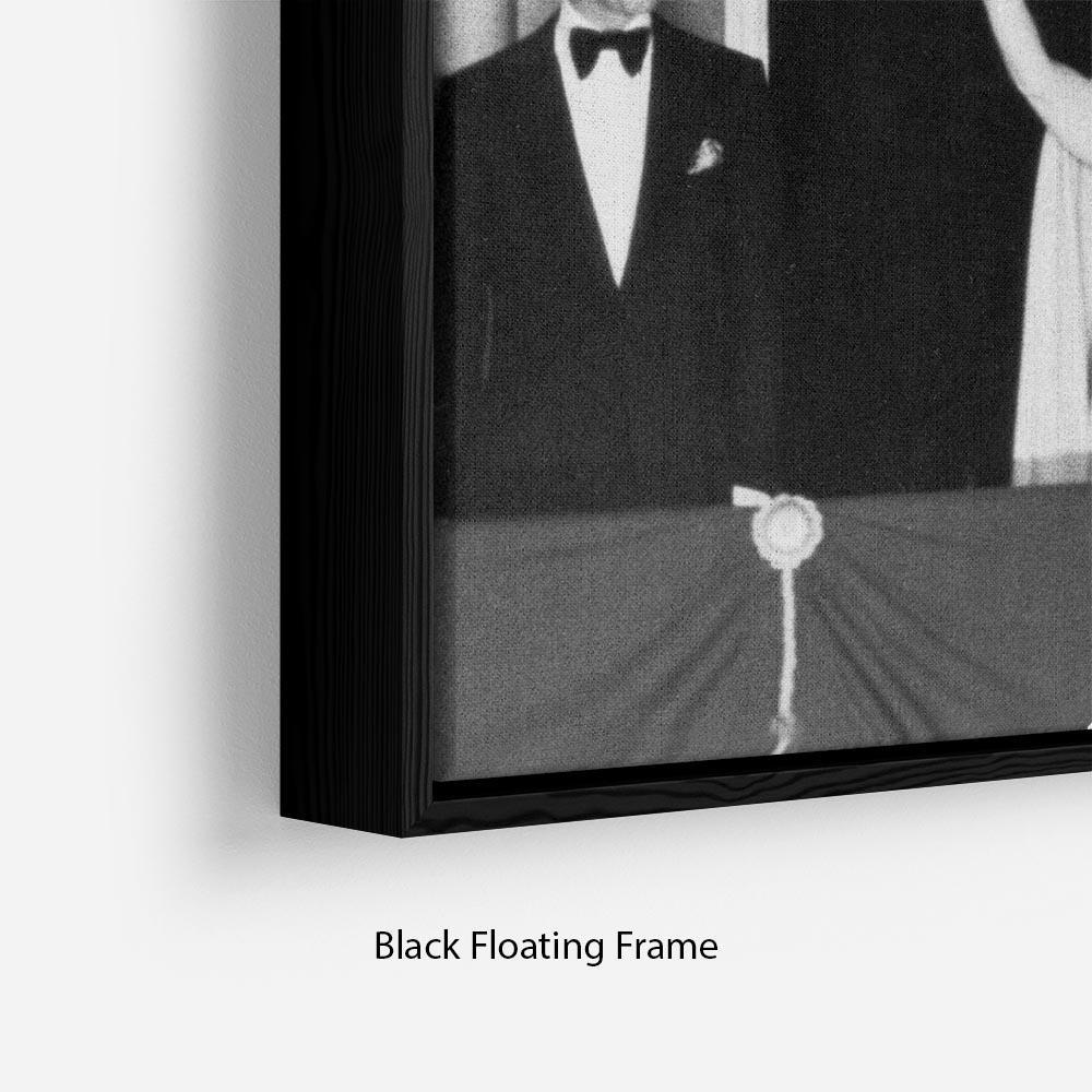 Prince Charles with family during Silver Jubilee fireworks Floating Frame Canvas