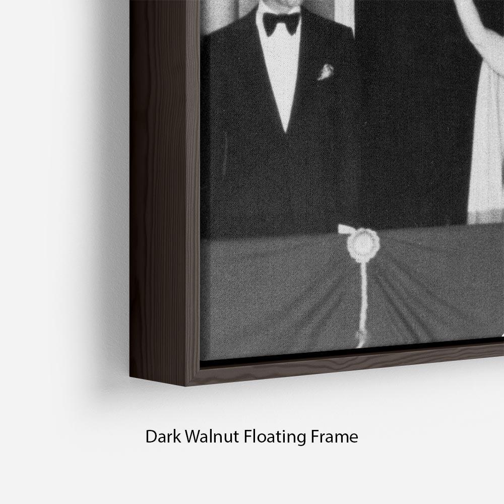 Prince Charles with family during Silver Jubilee fireworks Floating Frame Canvas