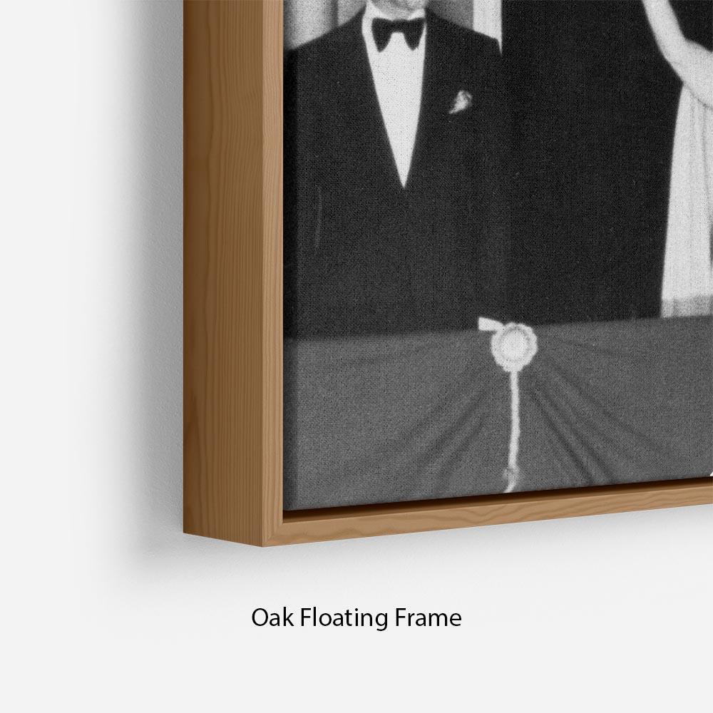Prince Charles with family during Silver Jubilee fireworks Floating Frame Canvas
