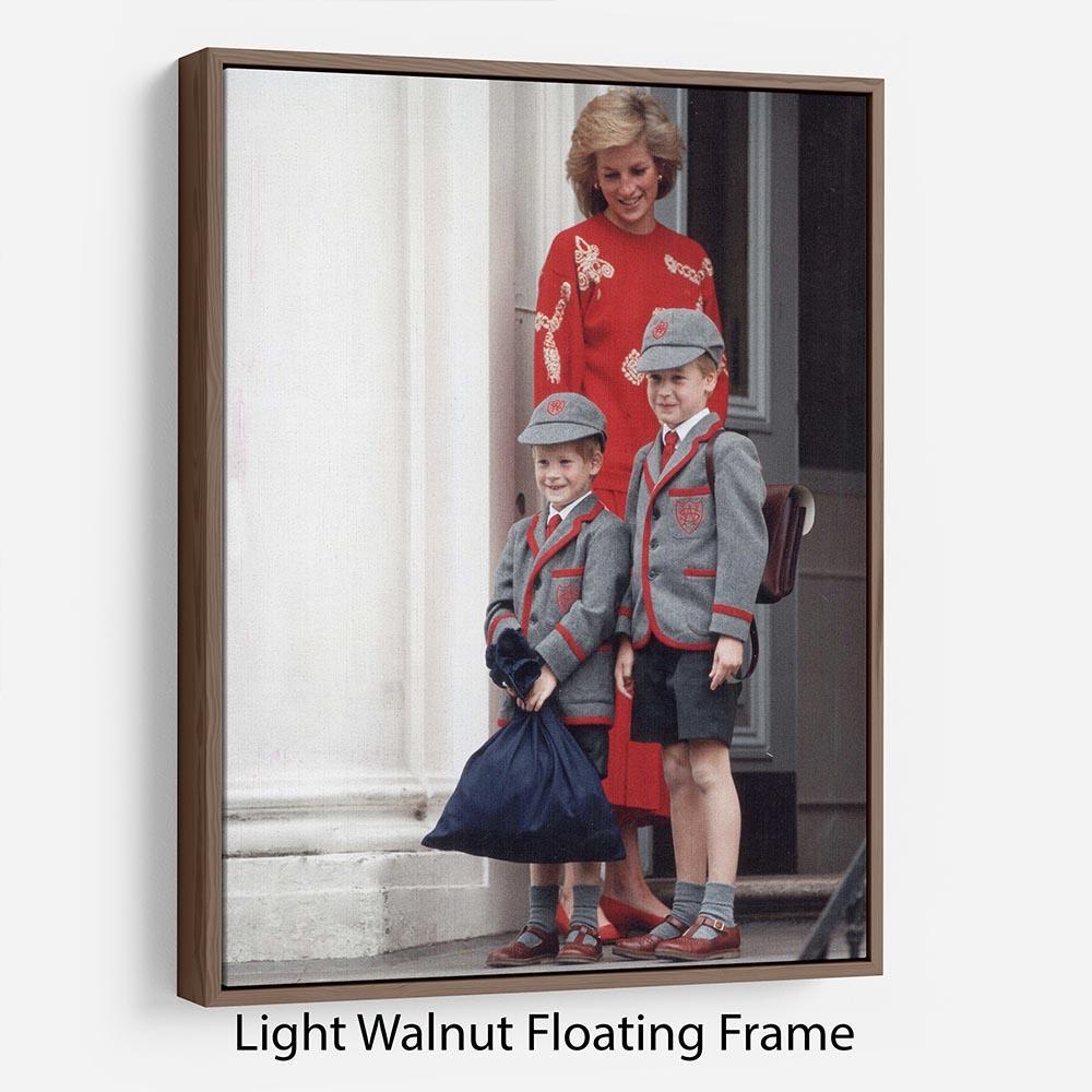 Prince Harry and Prince William at Wetherby School Floating Frame Canvas