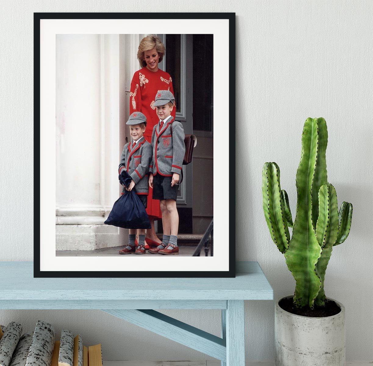 Prince Harry and Prince William at Wetherby School Framed Print - Canvas Art Rocks - 1