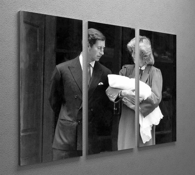 Prince Harry as a newborn with proud parents 3 Split Panel Canvas Print - Canvas Art Rocks - 2