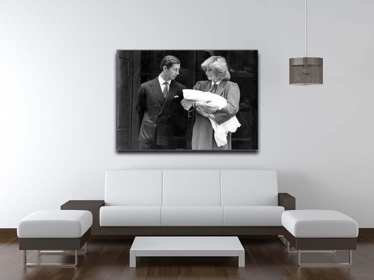 Prince Harry as a newborn with proud parents Canvas Print or Poster - Canvas Art Rocks - 4