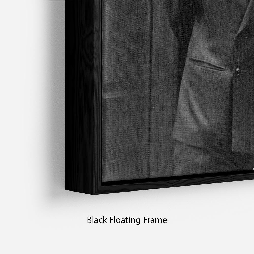 Prince Harry as a newborn with proud parents Floating Frame Canvas