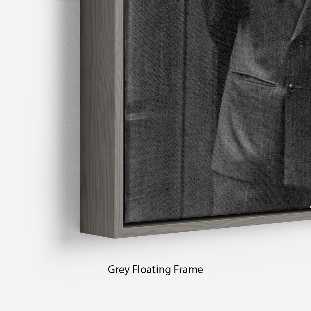 Prince Harry as a newborn with proud parents Floating Frame Canvas