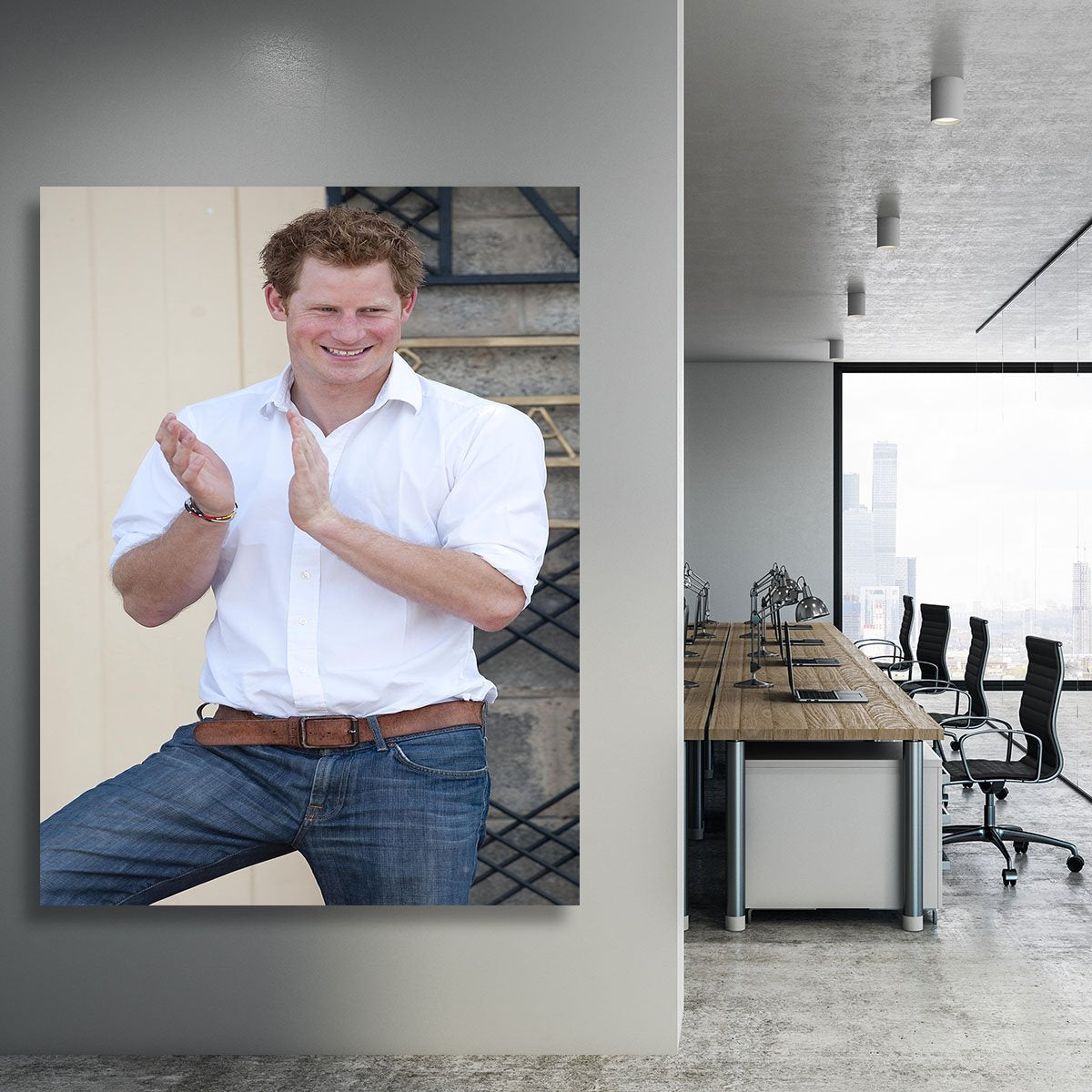 Prince Harry at a blind clinic in Lesotho South Africa Canvas Print or Poster