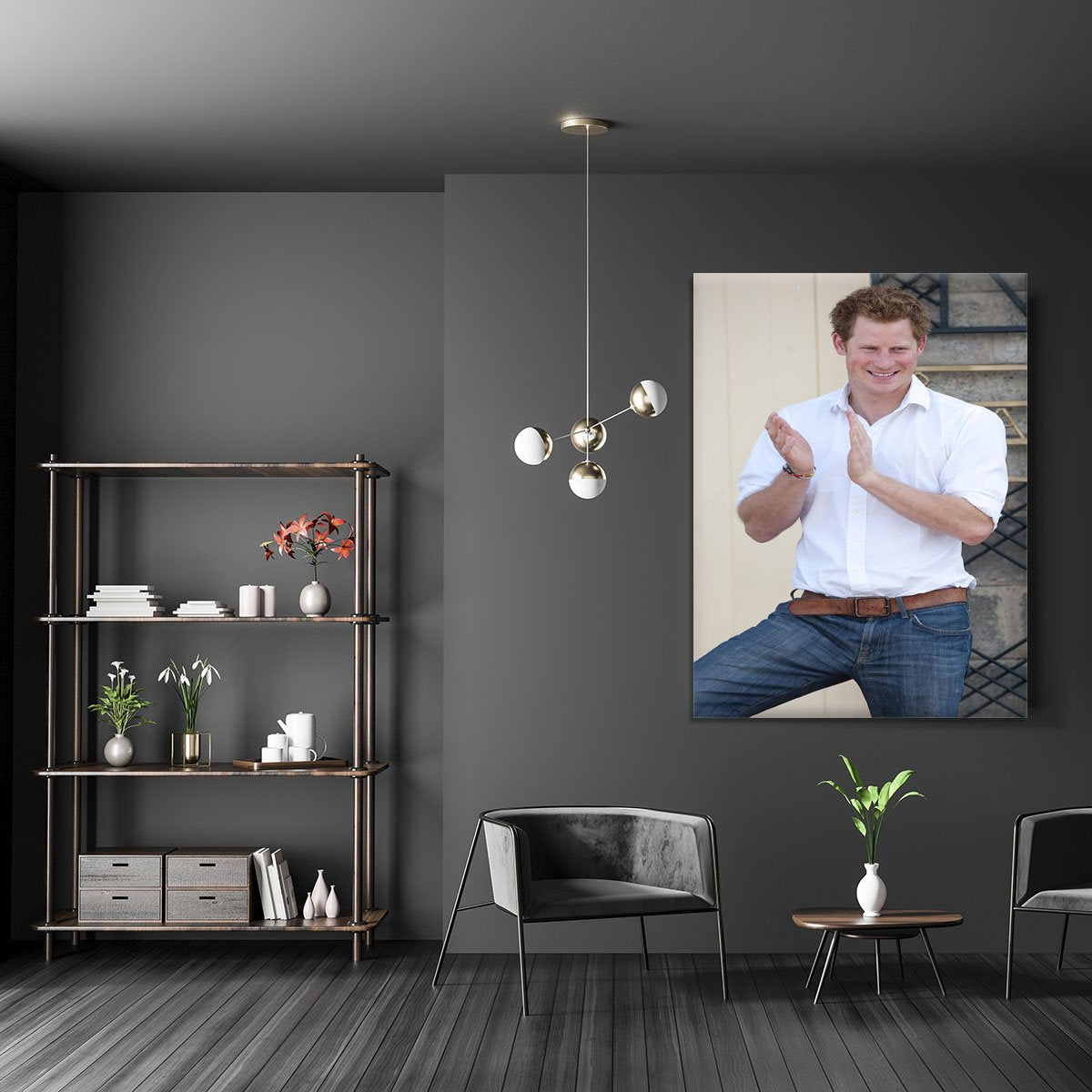 Prince Harry at a blind clinic in Lesotho South Africa Canvas Print or Poster