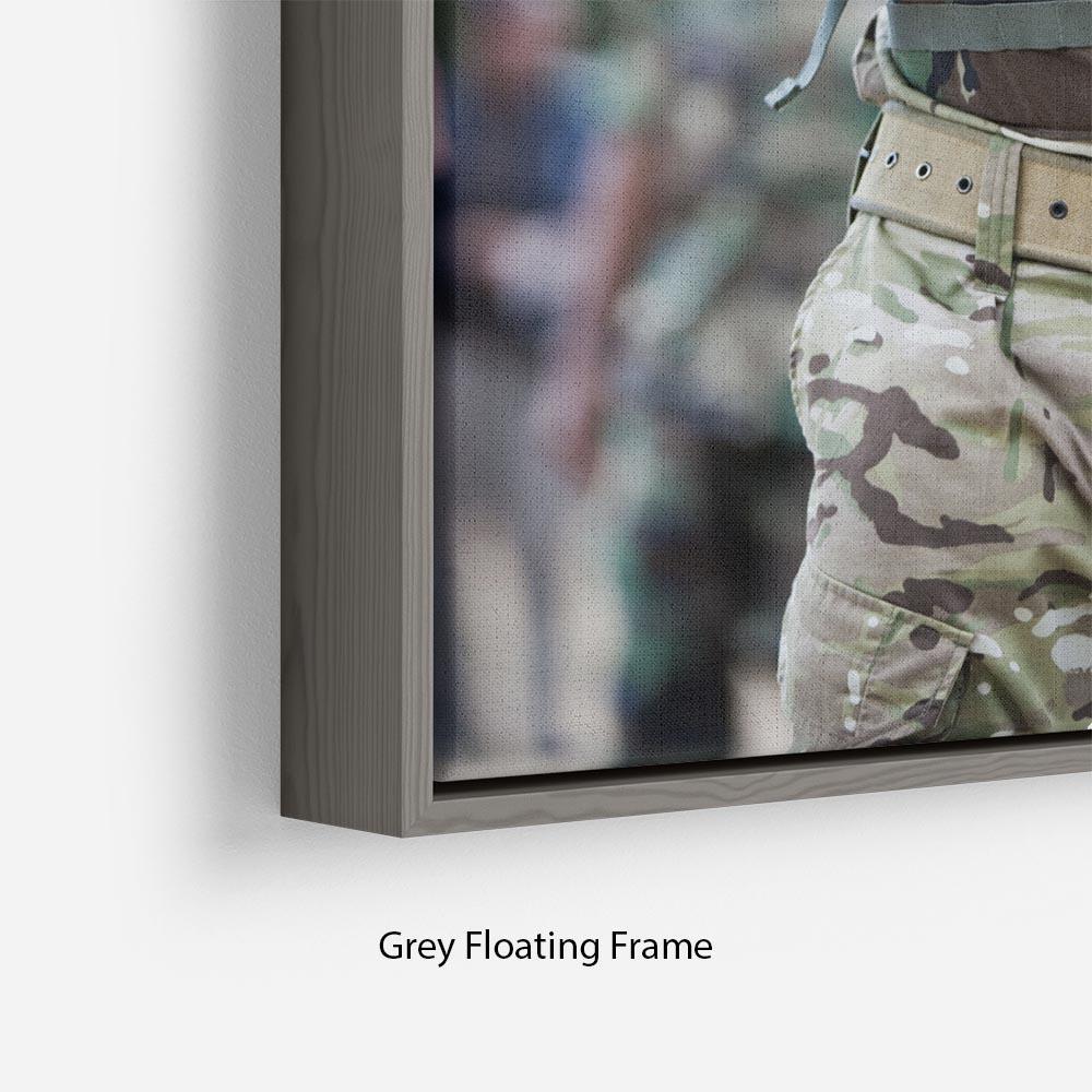 Prince Harry at the Jamaican Defence Force in Jamaica Floating Frame Canvas