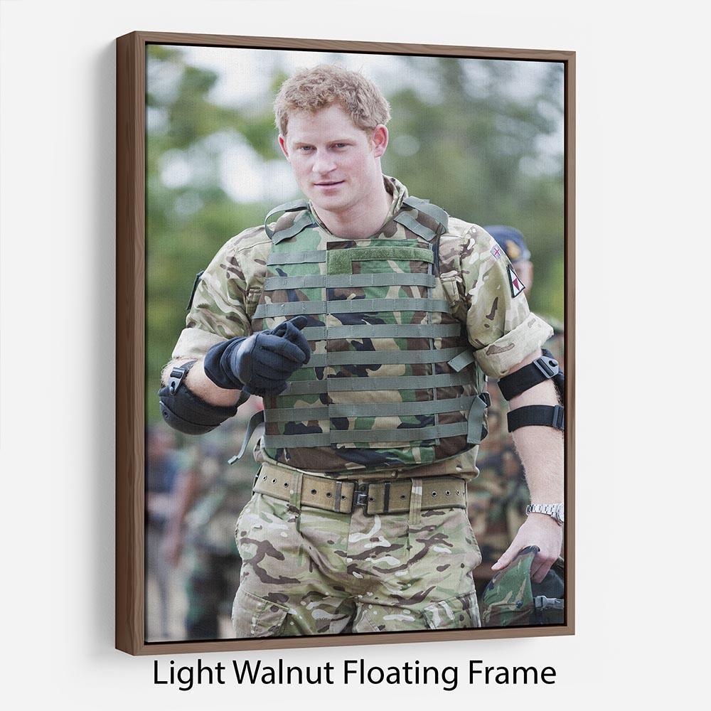 Prince Harry at the Jamaican Defence Force in Jamaica Floating Frame Canvas