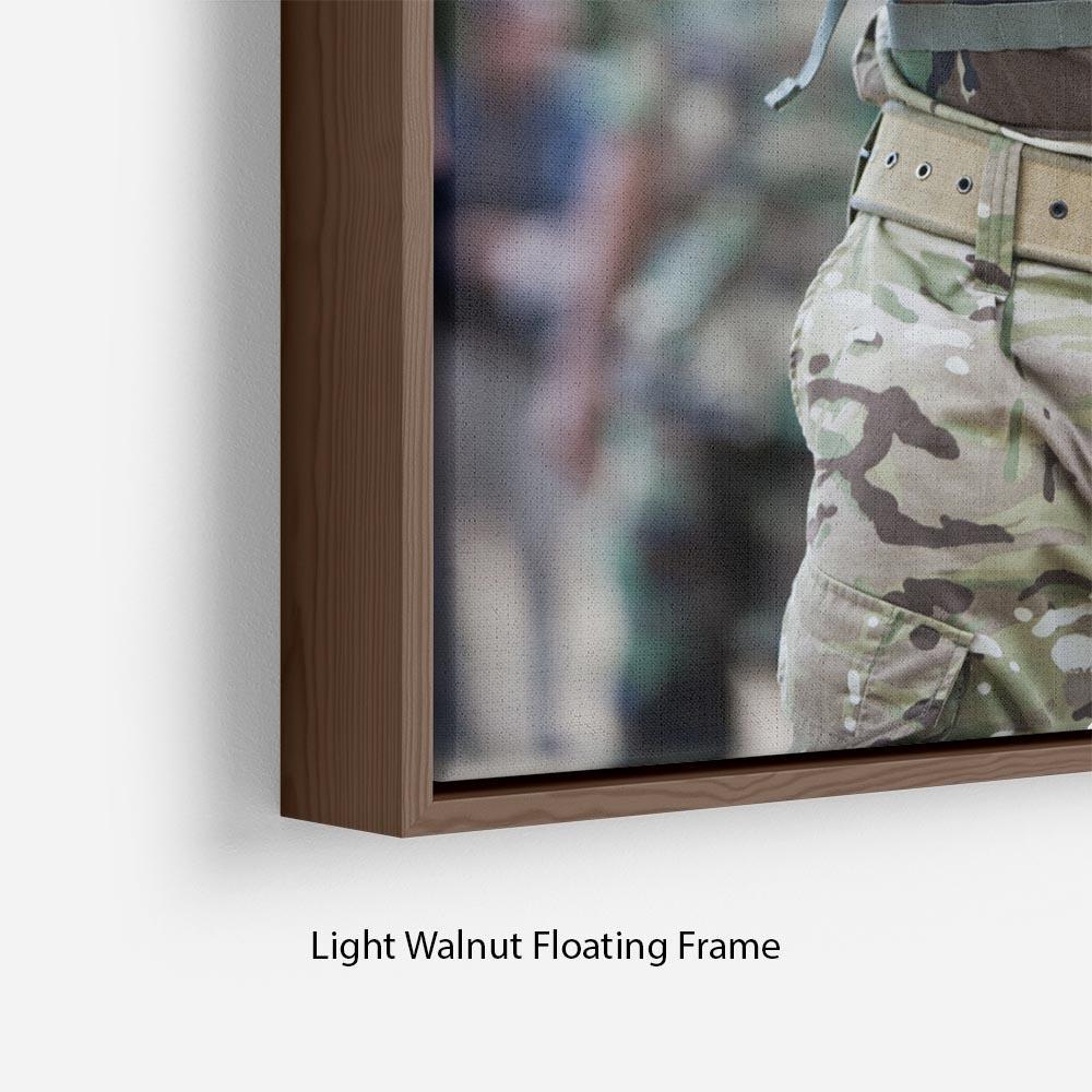 Prince Harry at the Jamaican Defence Force in Jamaica Floating Frame Canvas