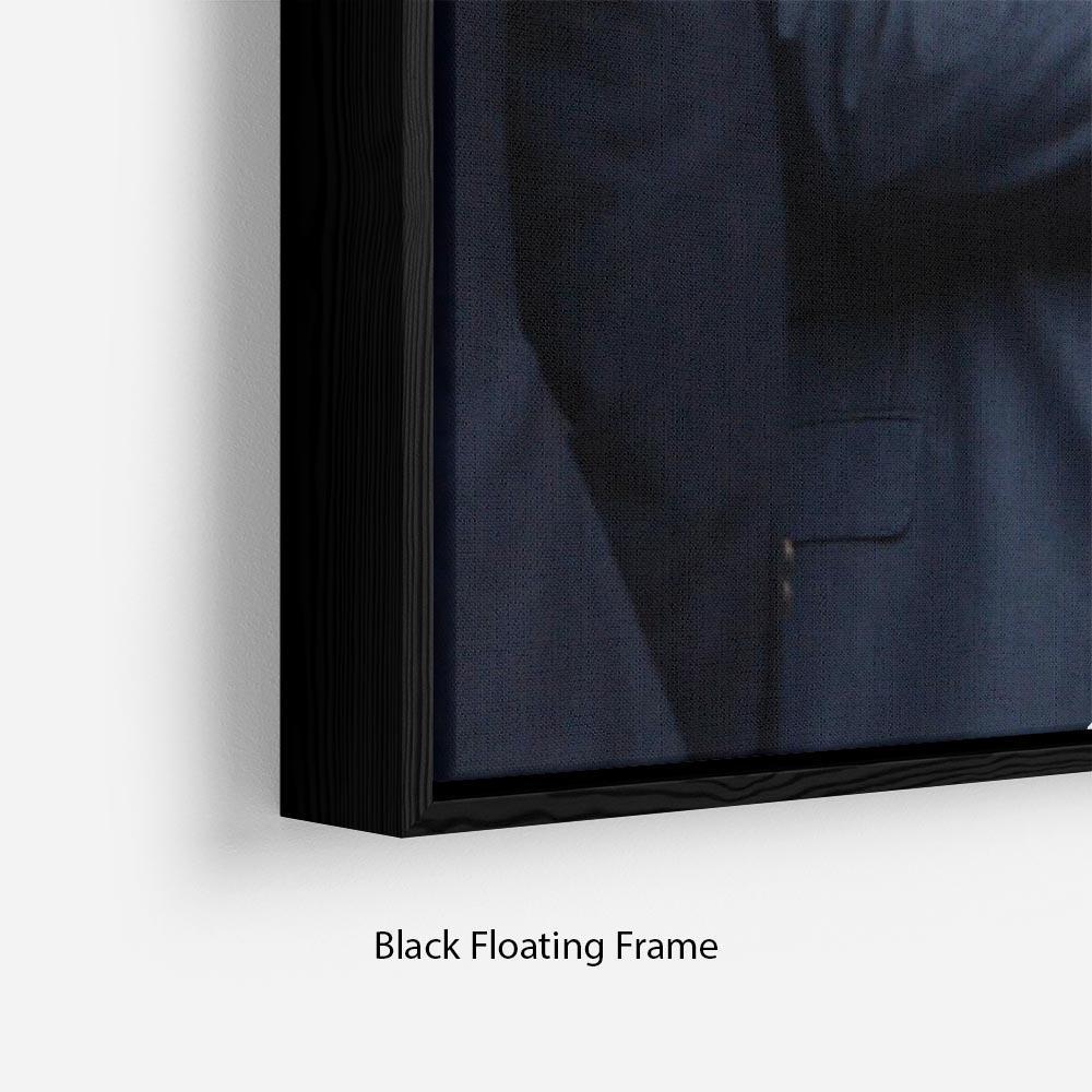 Prince Harry at the Rugby International Floating Frame Canvas