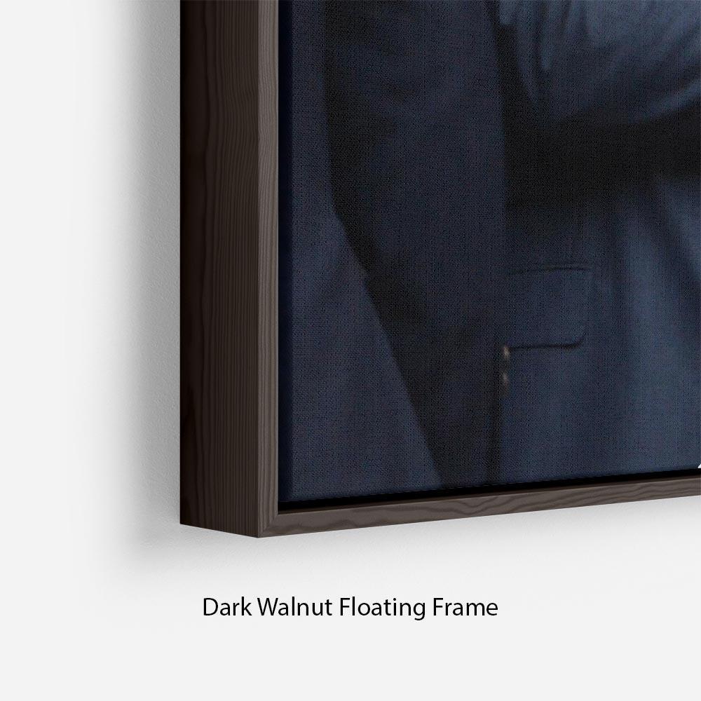 Prince Harry at the Rugby International Floating Frame Canvas