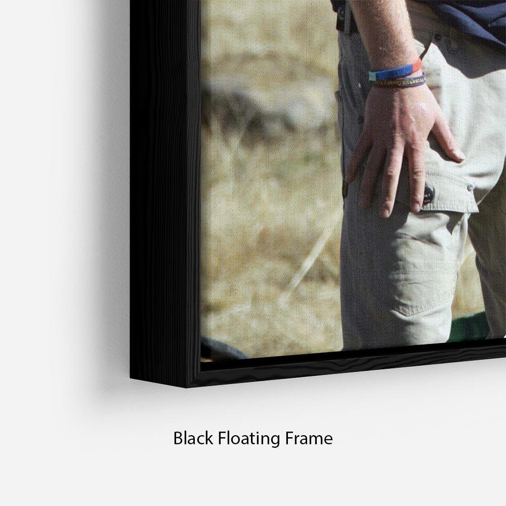 Prince Harry helping build a school in Lesotho South Africa Floating Frame Canvas