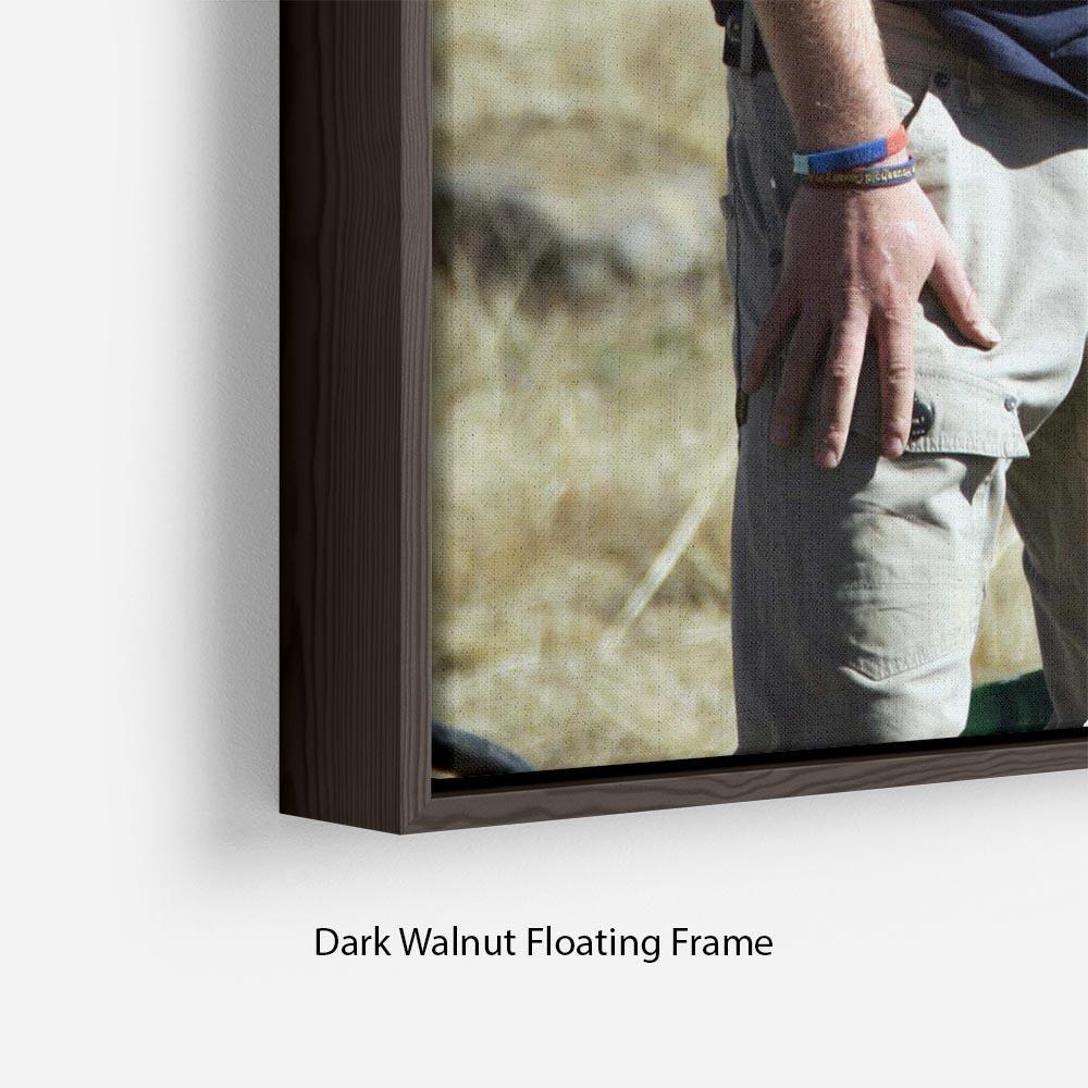 Prince Harry helping build a school in Lesotho South Africa Floating Frame Canvas