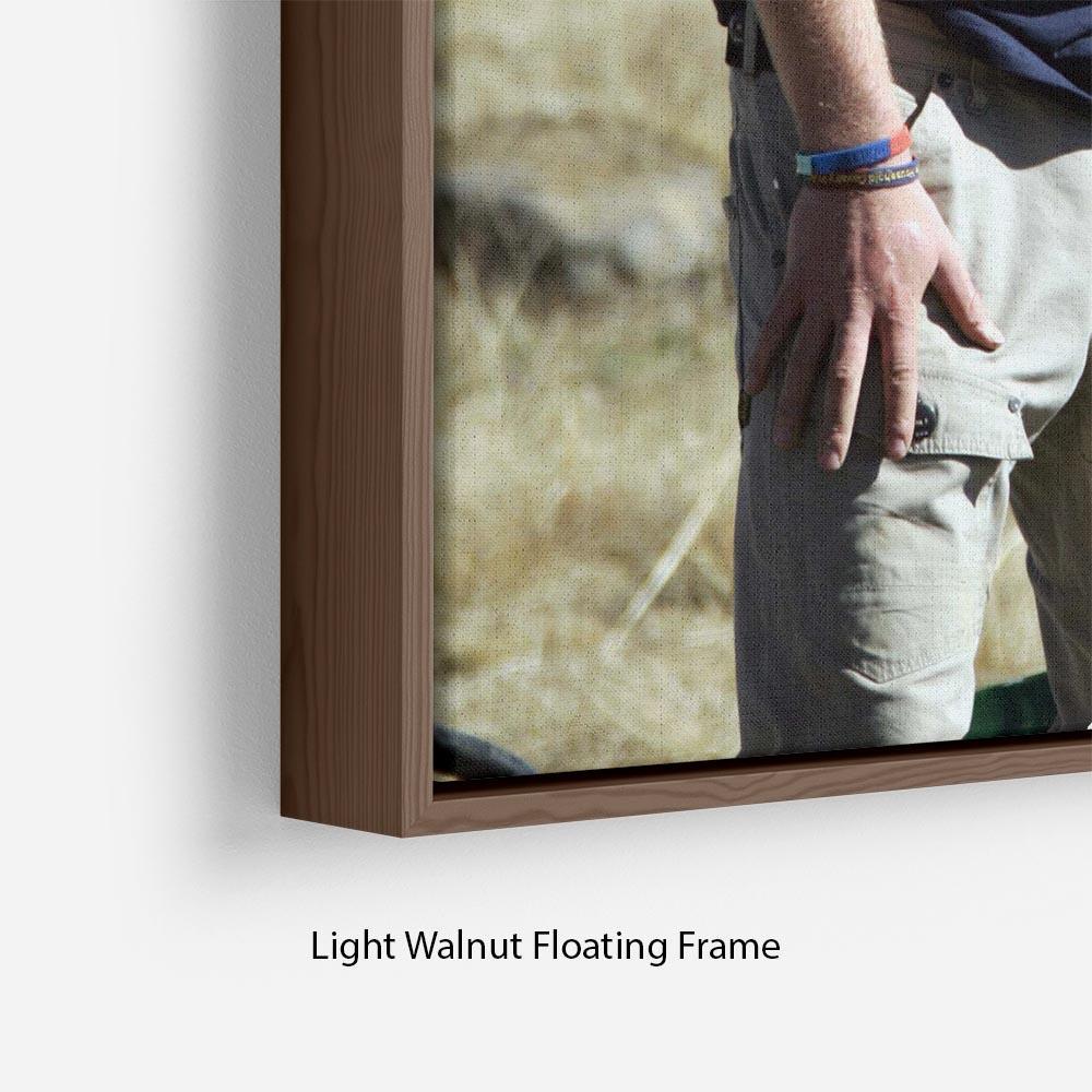 Prince Harry helping build a school in Lesotho South Africa Floating Frame Canvas
