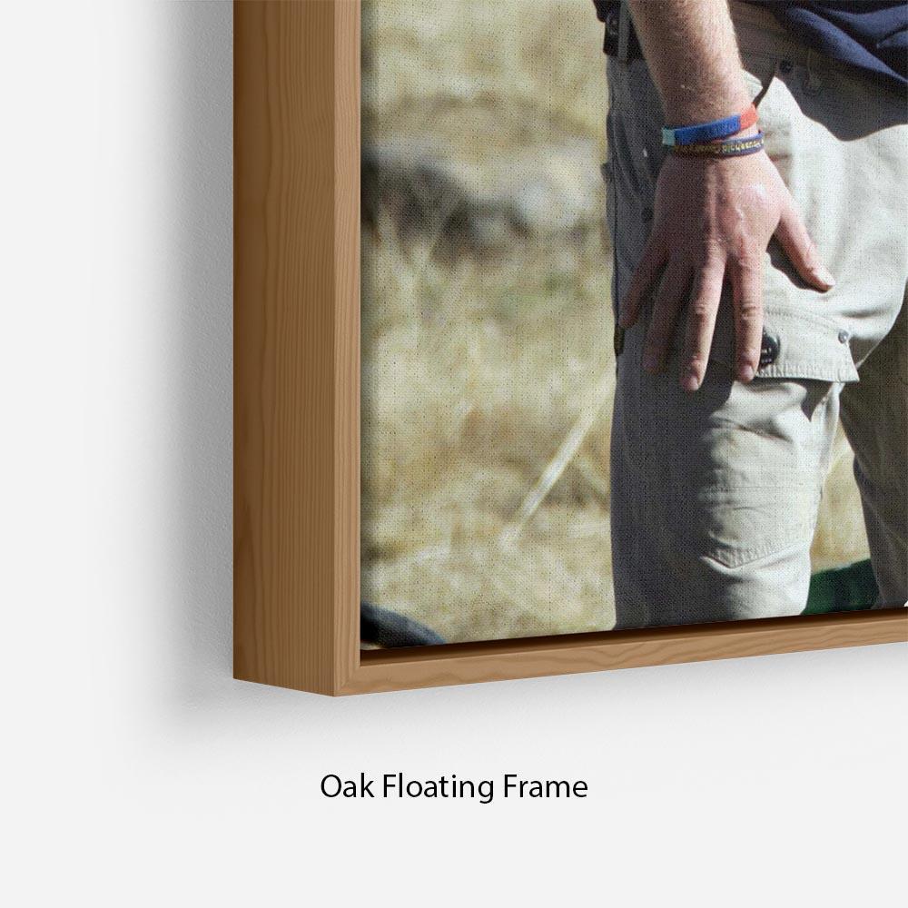 Prince Harry helping build a school in Lesotho South Africa Floating Frame Canvas