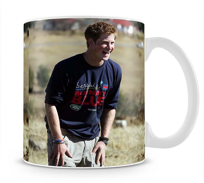 Prince Harry helping build a school in Lesotho South Africa Mug - Canvas Art Rocks - 1
