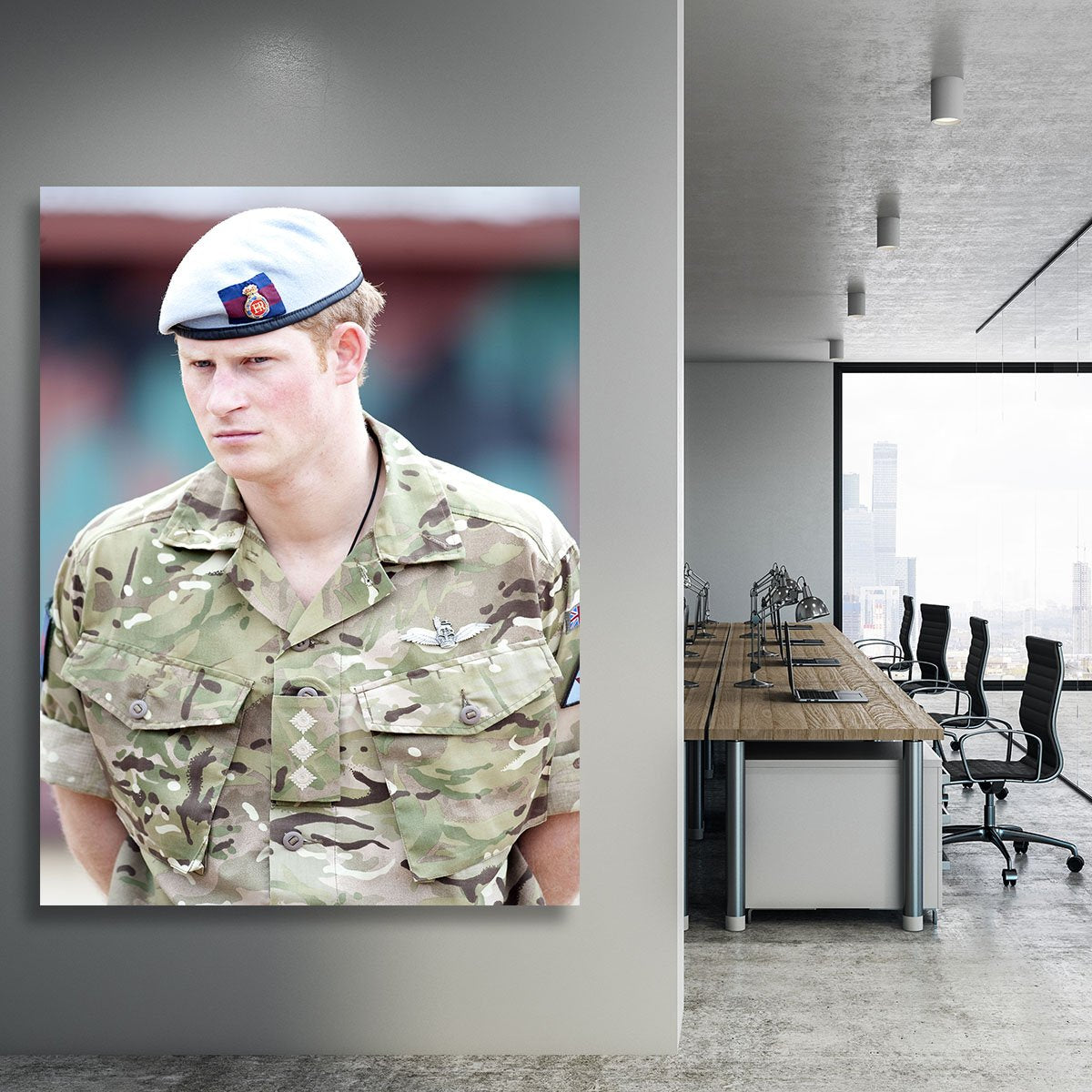Prince Harry in uniform during a tour of Jamaica Canvas Print or Poster