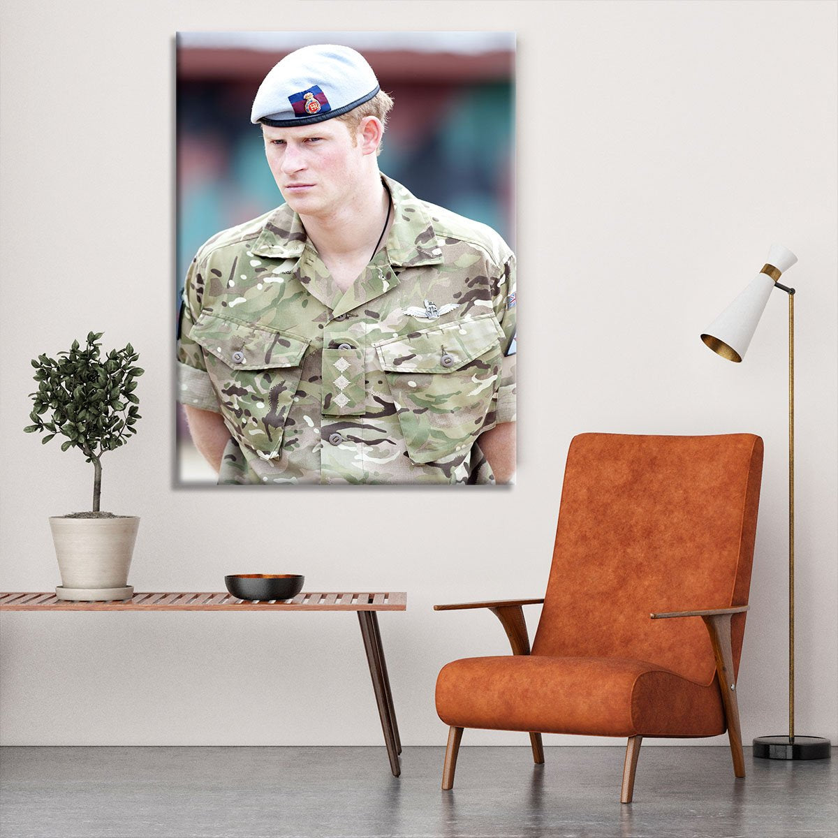Prince Harry in uniform during a tour of Jamaica Canvas Print or Poster