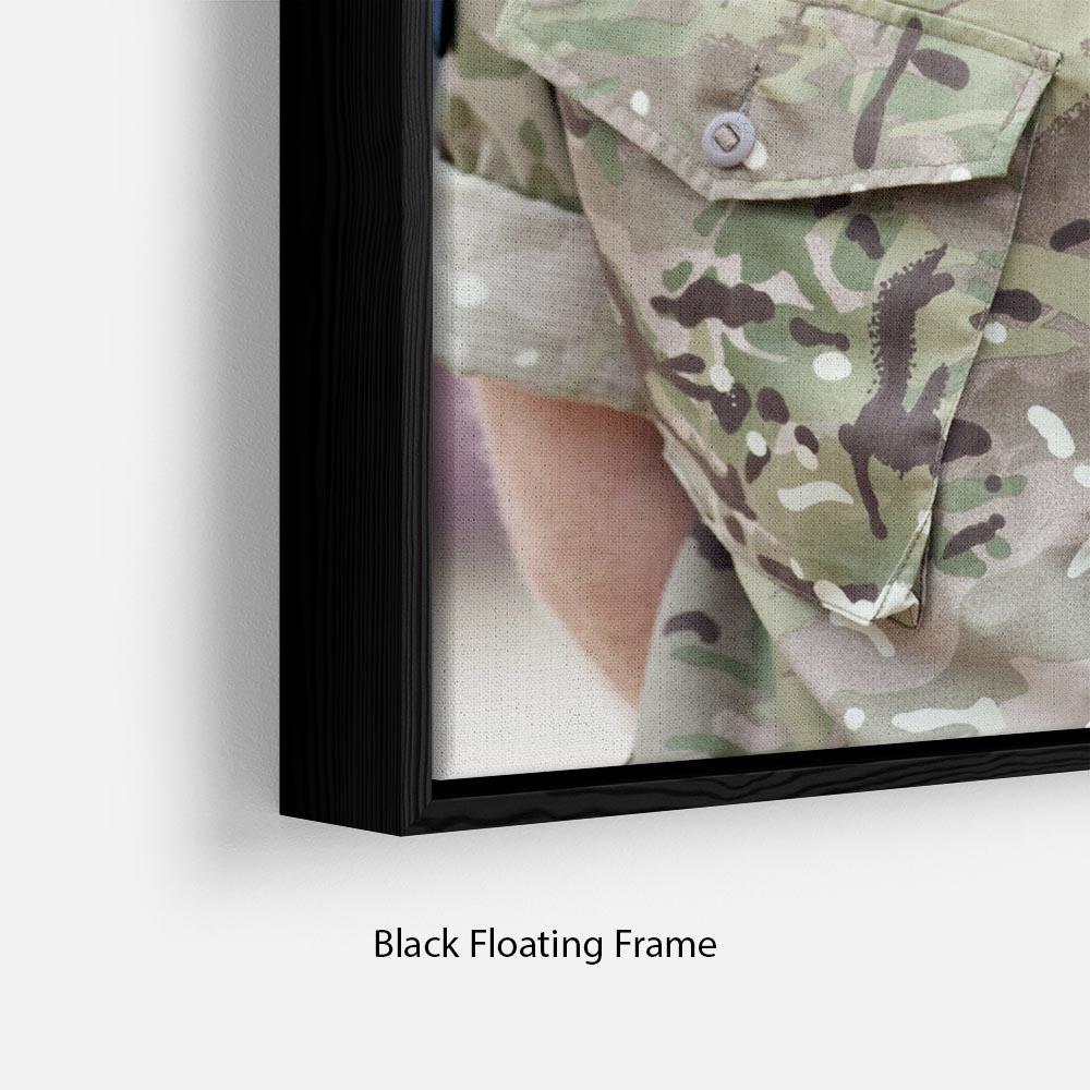 Prince Harry in uniform during a tour of Jamaica Floating Frame Canvas