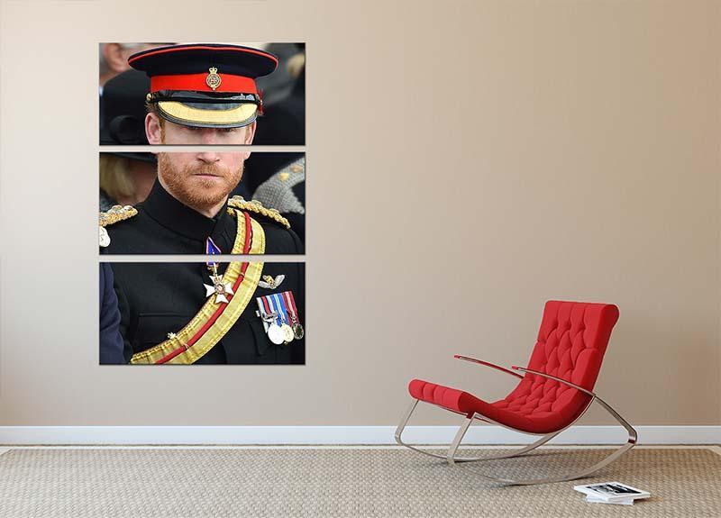 Prince Harry in uniform during ceremonies in Staffordshire 3 Split Panel Canvas Print - Canvas Art Rocks - 2