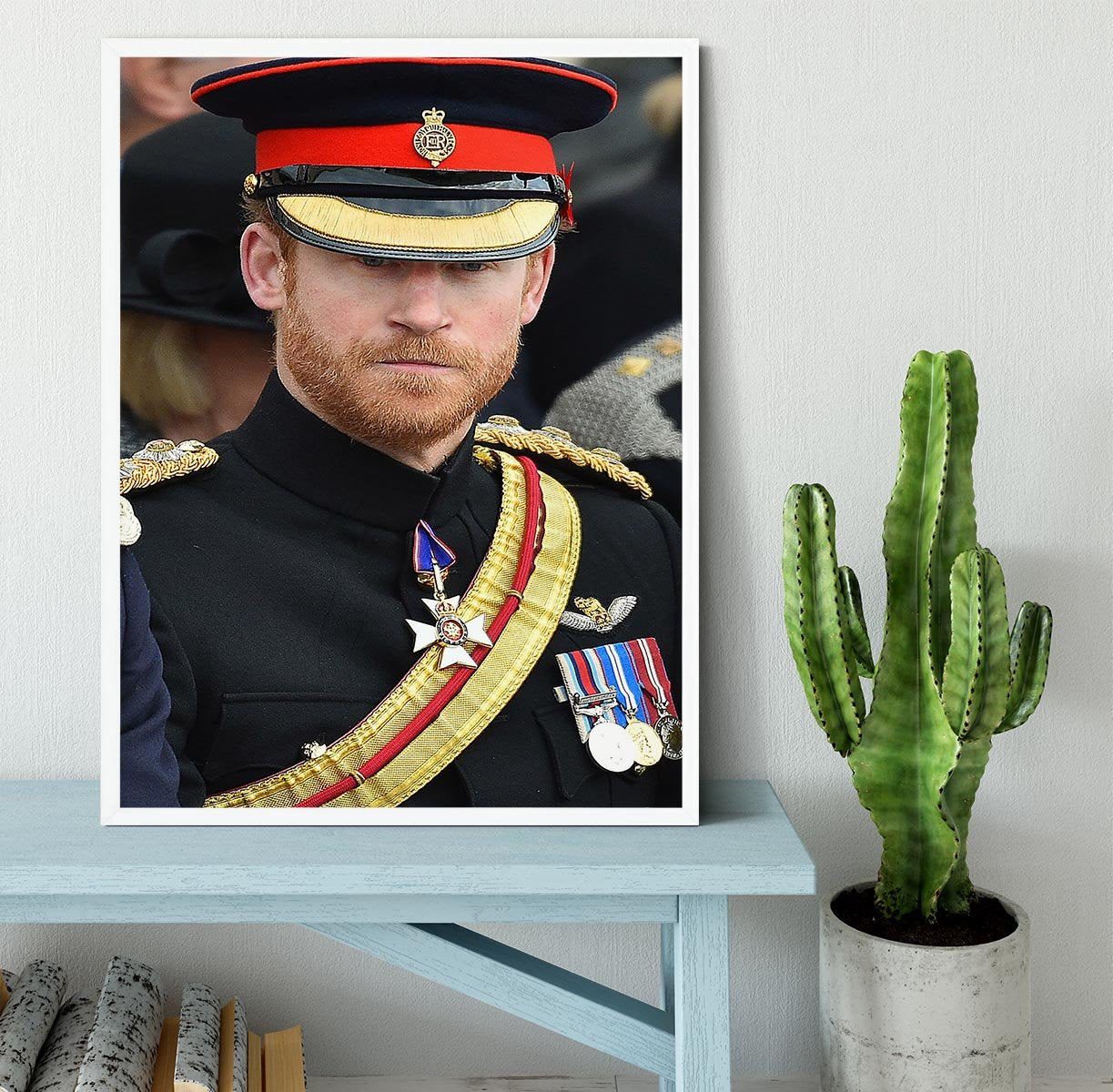 Prince Harry in uniform during ceremonies in Staffordshire Framed Print - Canvas Art Rocks -6