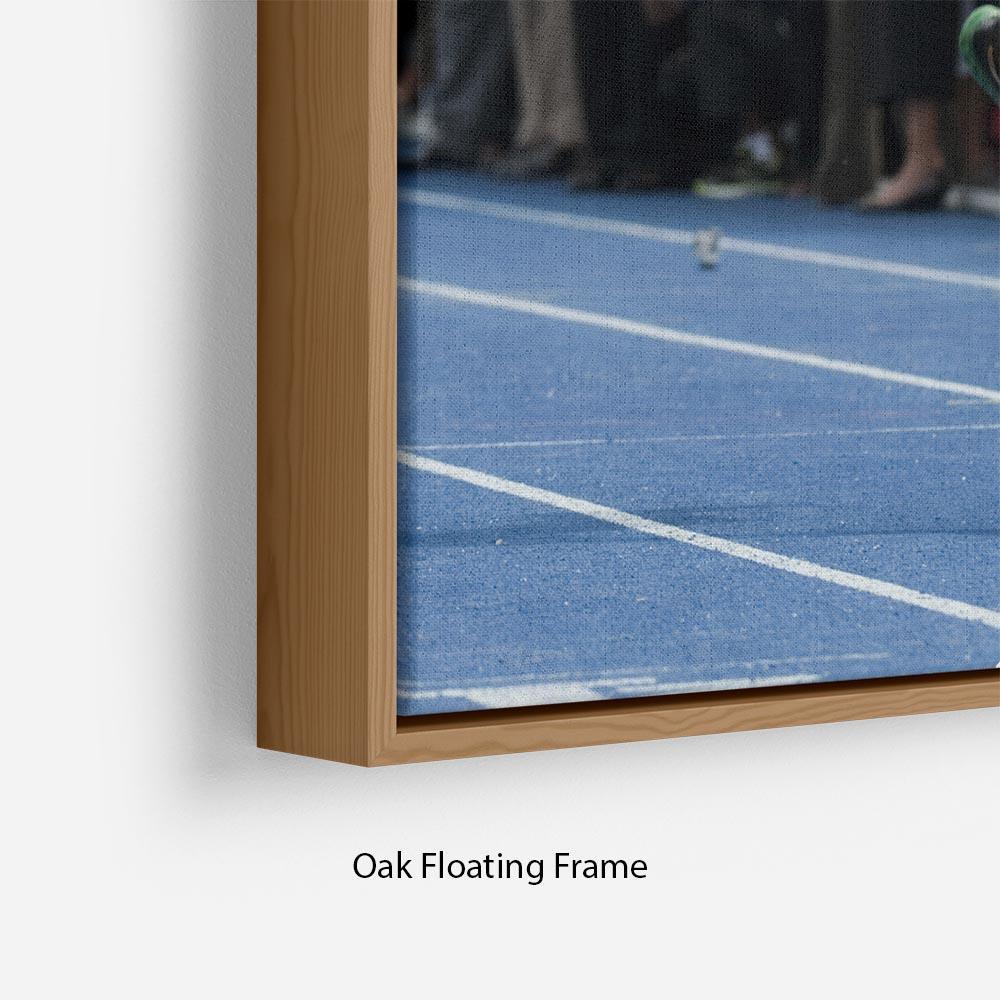 Prince Harry racing in Kingston Jamaica Floating Frame Canvas