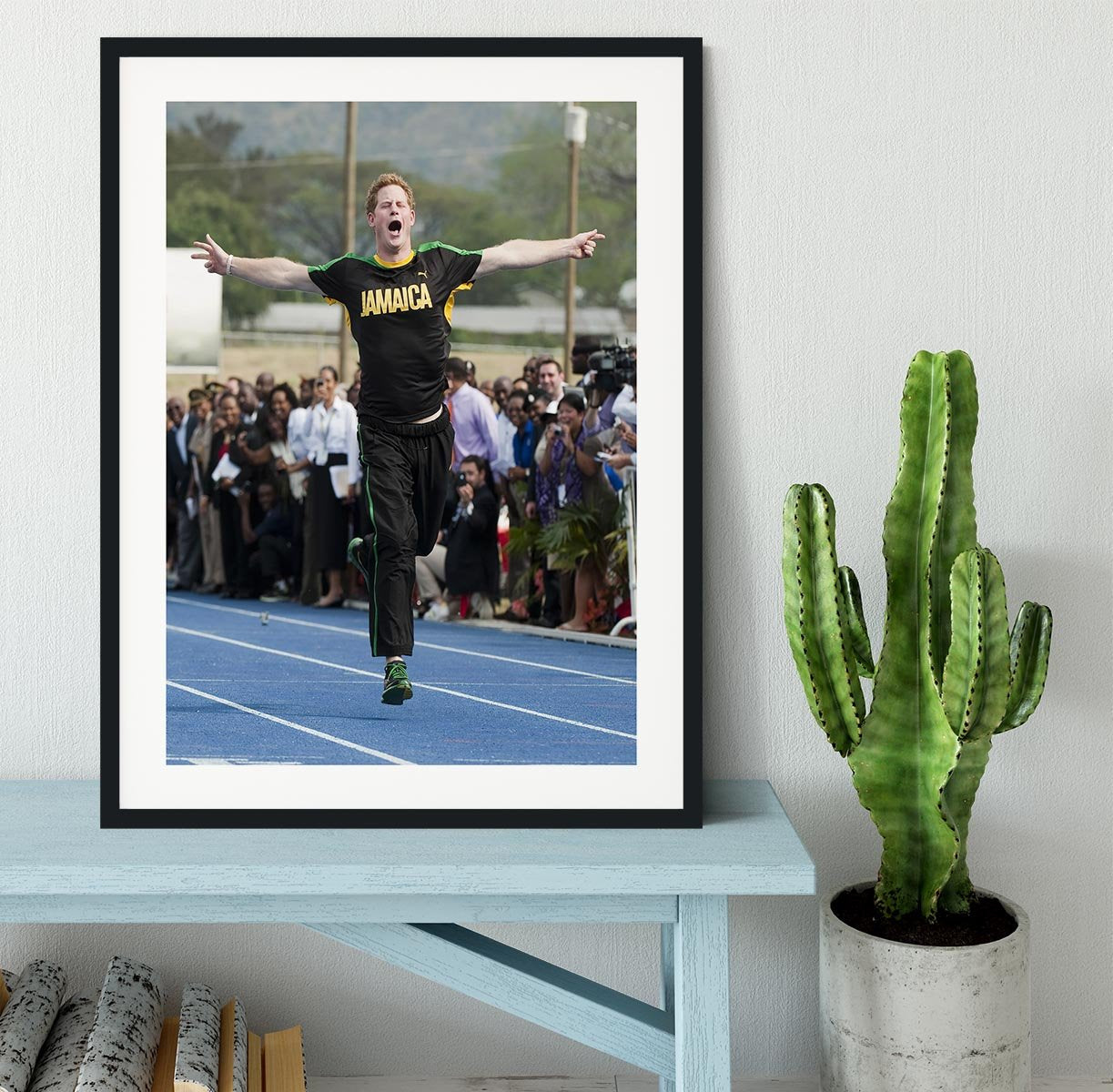 Prince Harry racing in Kingston Jamaica Framed Print - Canvas Art Rocks - 1