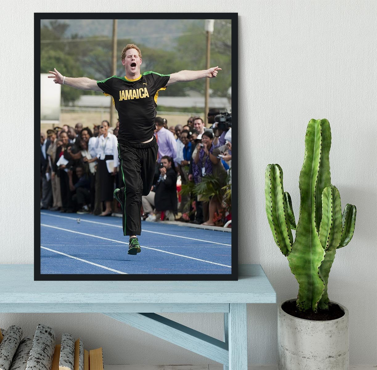 Prince Harry racing in Kingston Jamaica Framed Print - Canvas Art Rocks - 2