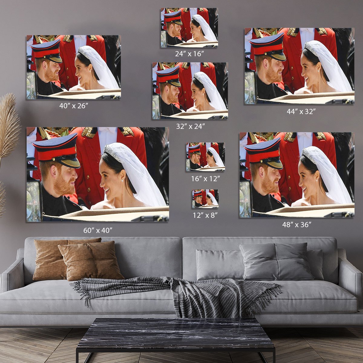 Prince Harry smiles at his new wife Meghan Canvas Print or Poster