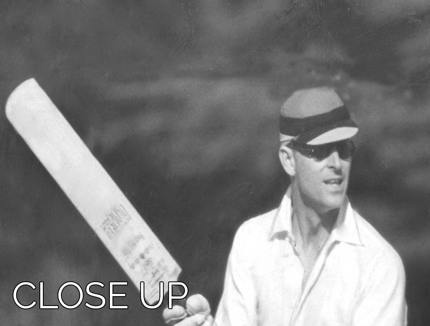 Prince Philip batting at a charity cricket match 3 Split Panel Canvas Print - Canvas Art Rocks - 3