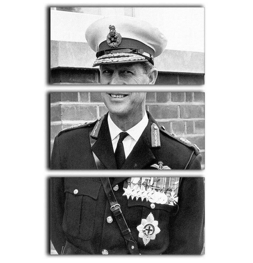 Prince Philip in Royal Marines uniform 3 Split Panel Canvas Print - Canvas Art Rocks - 1