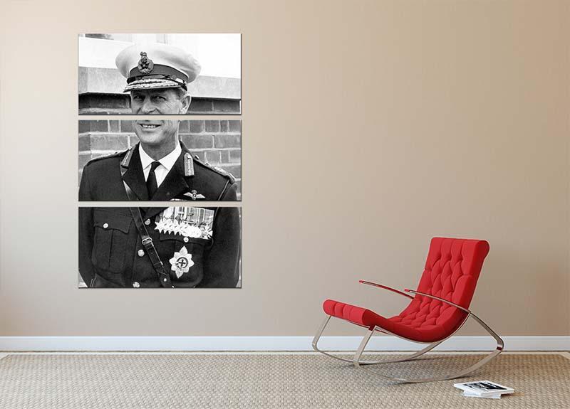 Prince Philip in Royal Marines uniform 3 Split Panel Canvas Print - Canvas Art Rocks - 2