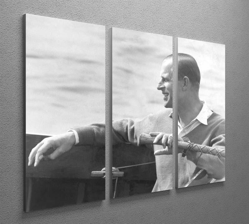 Prince Philip in a sailing race at Cowes Isle of Wight 3 Split Panel Canvas Print - Canvas Art Rocks - 2