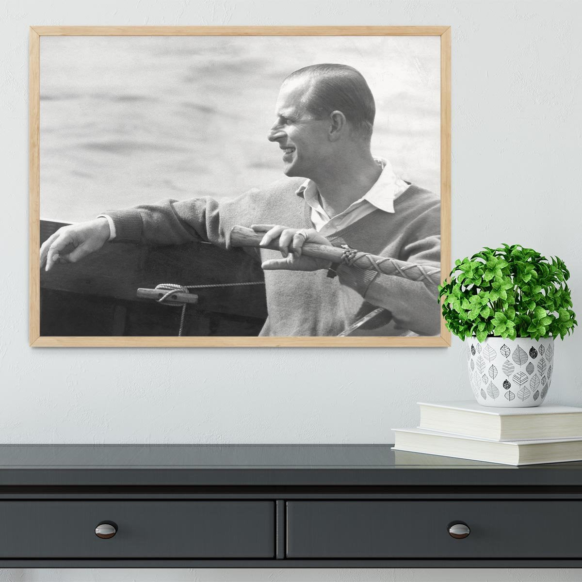 Prince Philip in a sailing race at Cowes Isle of Wight Framed Print - Canvas Art Rocks - 4