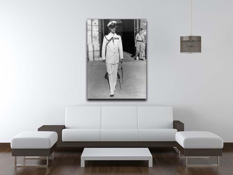 Prince Philip in naval uniform in Malta Canvas Print or Poster - Canvas Art Rocks - 4