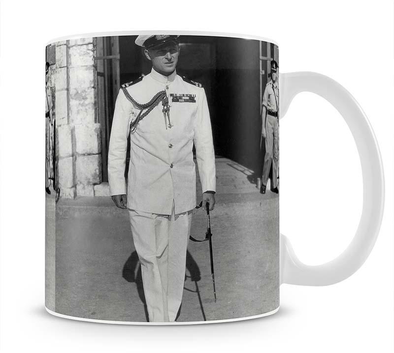 Prince Philip in naval uniform in Malta Mug - Canvas Art Rocks - 1
