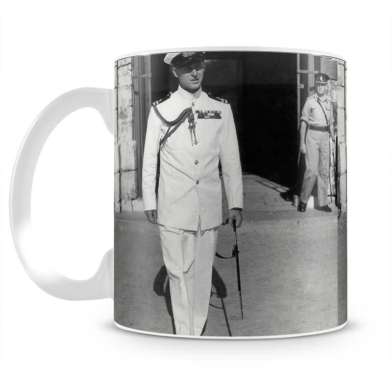 Prince Philip in naval uniform in Malta Mug - Canvas Art Rocks - 2