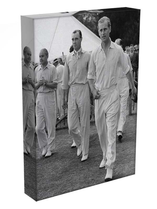 Prince Philip leading his cricket team onto the field Canvas Print or Poster - Canvas Art Rocks - 3