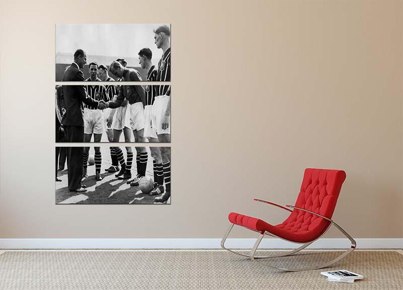 Prince Philip meeting members of Manchester City team 3 Split Panel Canvas Print - Canvas Art Rocks - 2