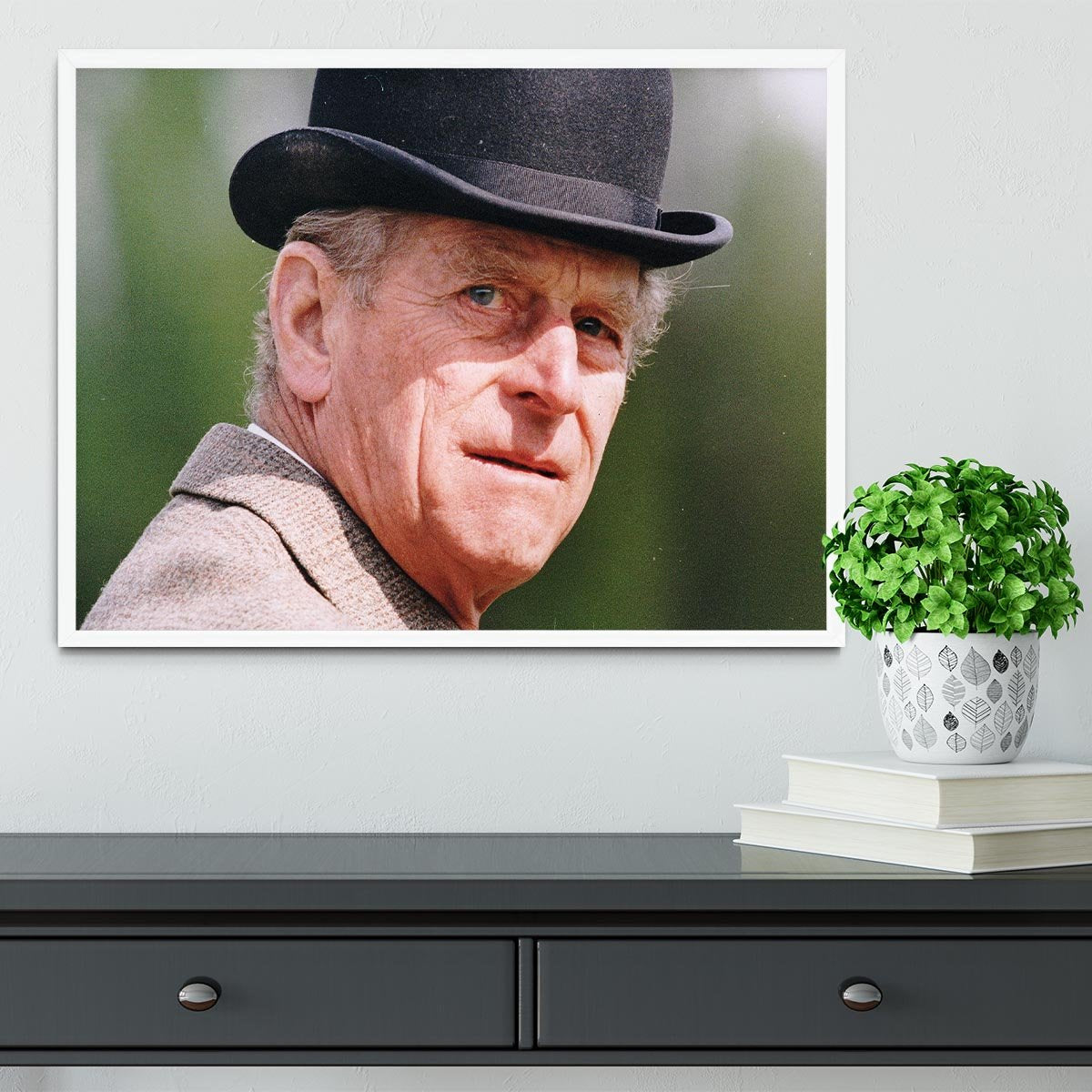 Prince Philip out riding in a black bowler hat Framed Print - Canvas Art Rocks -6
